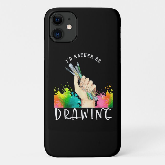  Id Rather Be Drawing Case-Mate iPhone Case (Back)