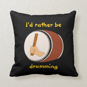 Id Rather be Drumming Japanese Taiko Drum Stick Cushion