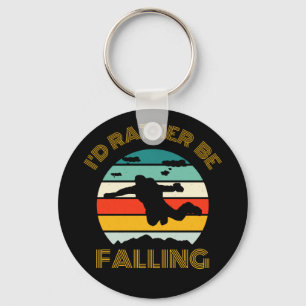 I'd rather be falling vintage skydiving key ring