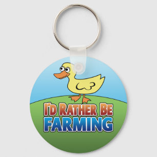 I'd Rather be Farming! duck (Virtual Farming) Key Ring