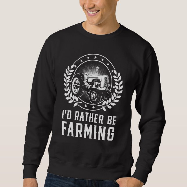 Id Rather Be Farming Merry Farmer Tractor Sweatshirt (Front)