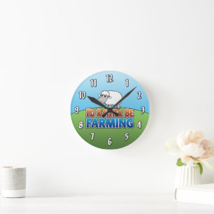 I'd Rather Be Farming - Sheep Round Clock