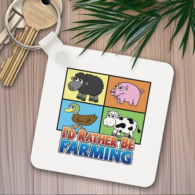I'd rather be farming! (virtual farmer) key ring (Creator Uploaded)