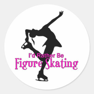 "I'd Rather Be Figure Skating" Classic Round Sticker