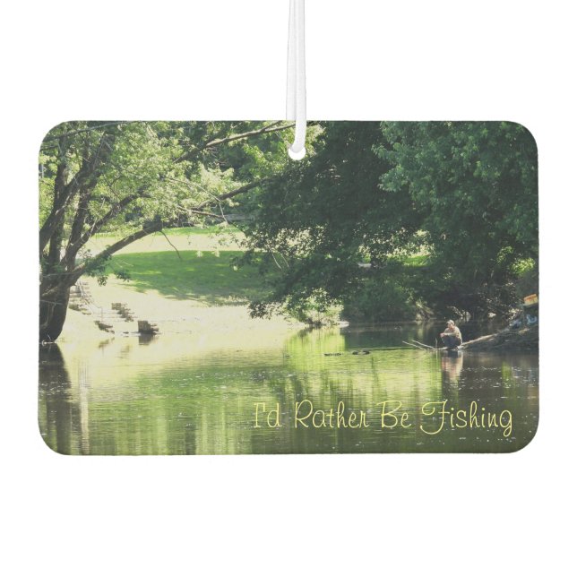 I'd Rather Be Fishing Car Air Freshener (Front)