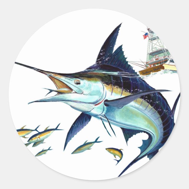I'd rather be fishing! classic round sticker (Front)