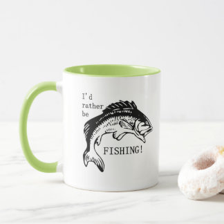 I'd Rather Be Fishing Coffee Mug Cup Fisherman