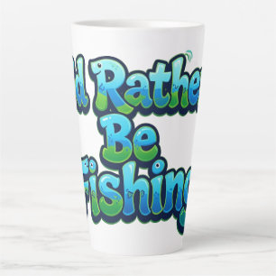 I'd Rather Be Fishing Cute Fish Latte Mug