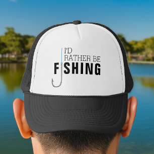 I'd Rather Be Fishing Fishing Hook Trucker Hat