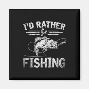 Id Rather Be Fishing Funny Fisherman Gift Hob Magnet