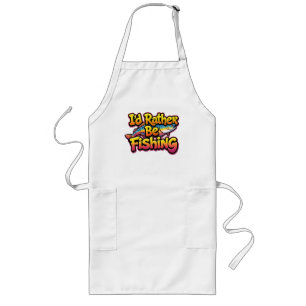 I'd Rather Be Fishing Rainbow Long Apron