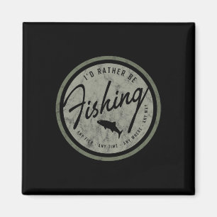 I'd Rather Be Fishing! Retro Magnet