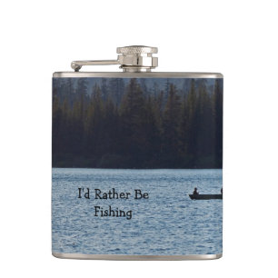 "I'd Rather Be Fishing" Stainless Steel Flask