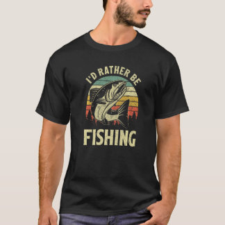 I'd rather be fishing Vintage Salmon Fish T-Shirt