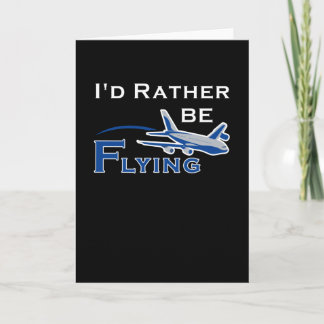 Id Rather Be Flying Aeroplane Aviation Pilot Card