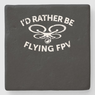 Id Rather Be Flying FPV Drone Pilot Vintage Gift Stone Coaster