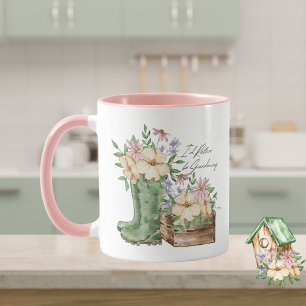 I'd Rather Be Gardening Watercolor   Mug