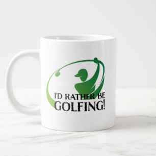 I'd Rather Be Golfing Golfers Golf Modern Quote  Large Coffee Mug