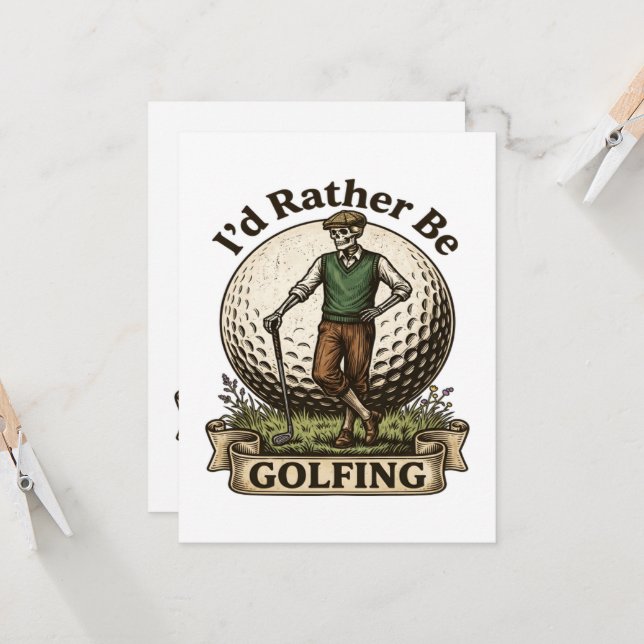 Id Rather Be Golfing  Invitation (Front/Back In Situ)