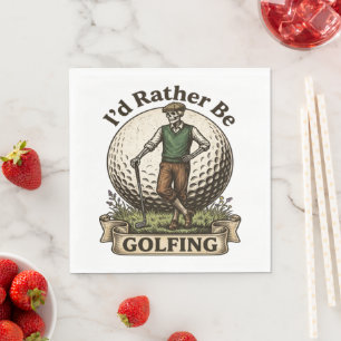 Id Rather Be Golfing Napkin