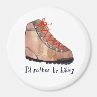 I'd Rather Be Hiking Boots Watercolor