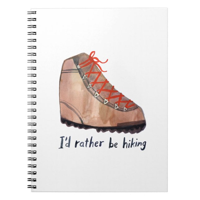 I'd Rather Be Hiking Watercolor Notebook (Front)