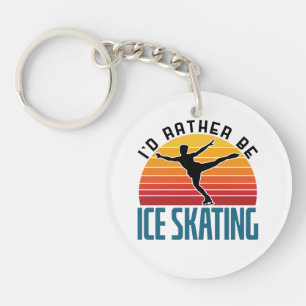 I'd Rather Be Ice Skating Figure Skater Key Ring