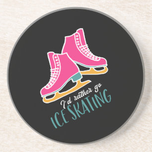 I'd Rather Be Ice Skating Funny Figure Skaters Coaster