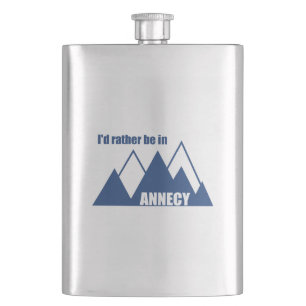 I'd Rather Be In Annecy France Mountain Hip Flask