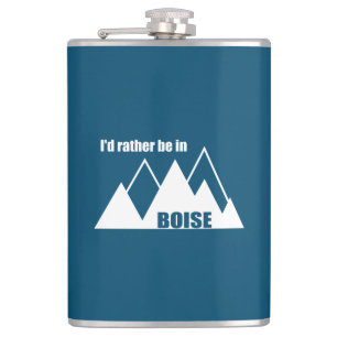 I'd Rather Be In Boise Idaho Mountain Hip Flask