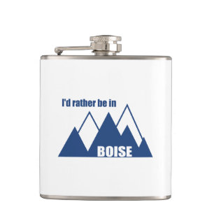 I'd Rather Be In Boise Idaho Mountain Hip Flask