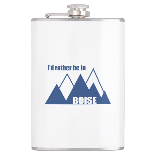 I'd Rather Be In Boise Idaho Mountain Hip Flask (Front)