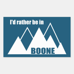 I'd Rather Be In Boone North Carolina Mountain Rectangular Sticker