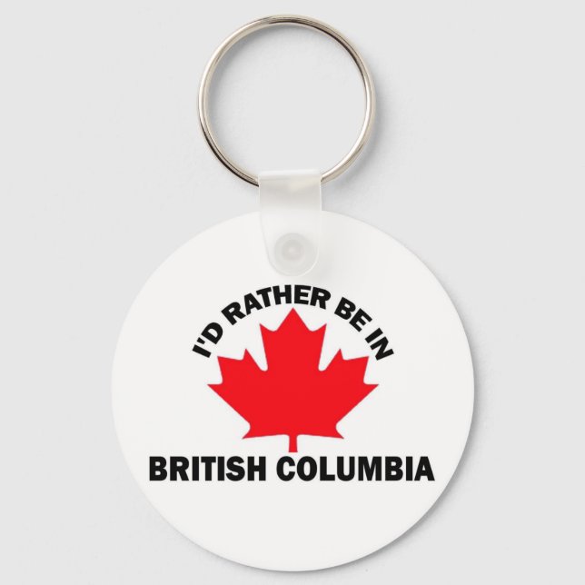 I'd Rather Be in British Columbia Key Ring (Front)