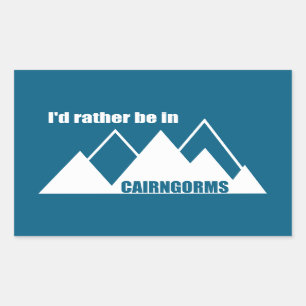 I'd Rather Be In Cairngorms National Park Mountain Rectangular Sticker