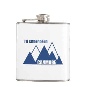 I'd Rather Be In Canmore Mountain Hip Flask