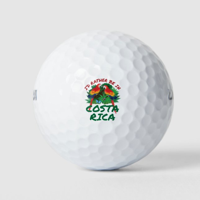 I'd Rather Be in Costa Rica Vacation Souvenir Golf Balls (Front)