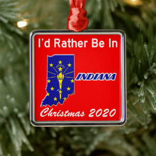 I'd Rather Be In Indiana IN Metal Ornament