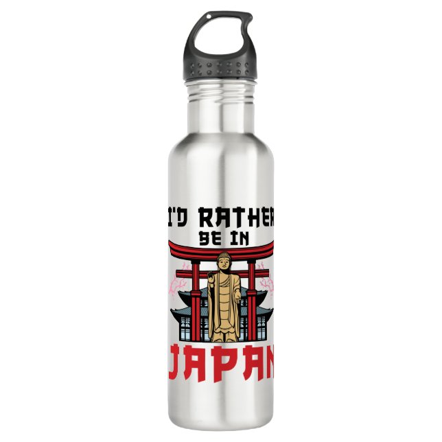 I'd Rather Be In Japan Japanese Travel 710 Ml Water Bottle (Front)