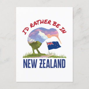 I'd Rather Be in New Zealand Postcard