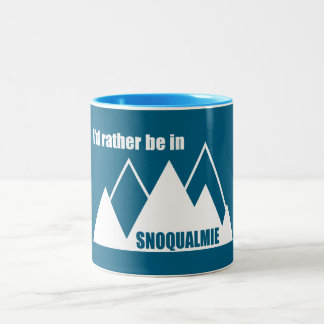 I'd Rather Be In Snoqualmie Washington Mountain Two-Tone Coffee Mug