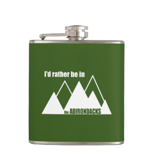 I'd Rather Be In The Adirondacks Mountain Hip Flask