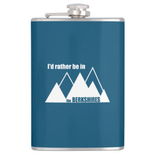 I'd Rather Be In The Berkshires Mountain Hip Flask