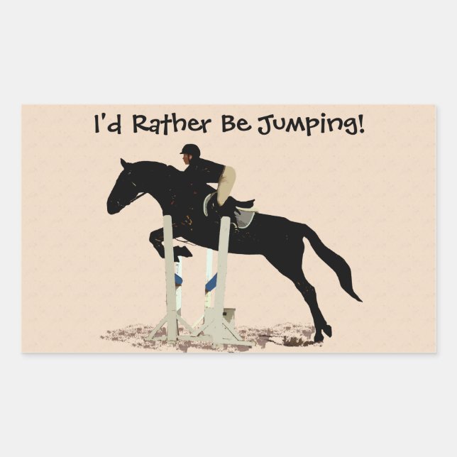 I'd Rather Be Jumping! Horse Rectangular Sticker (Front)