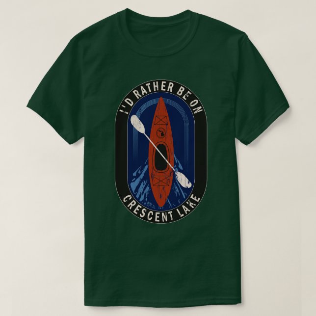 Id Rather Be Kayaking On Crescent Lake in MI T-Shirt (Design Front)