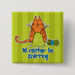 i'd rather be knitting 15 cm square badge