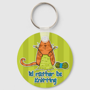 i'd rather be knitting key ring