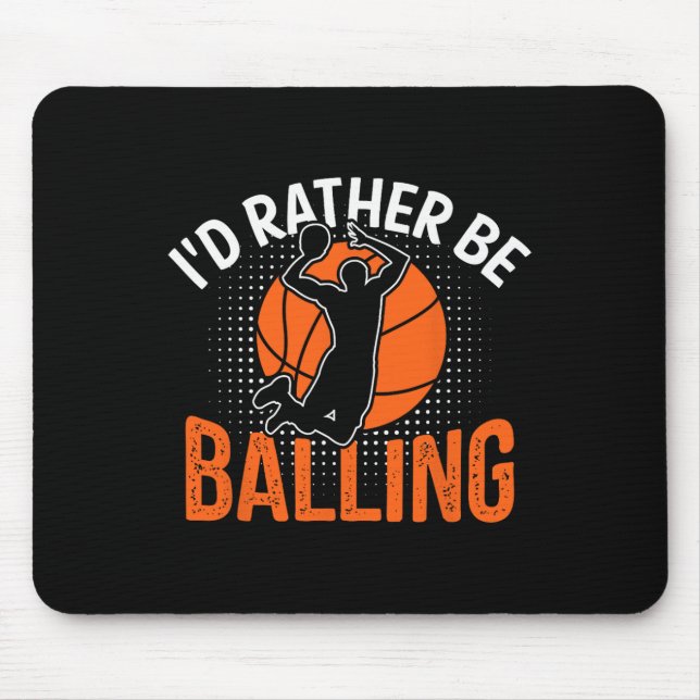 I'd Rather Be Lling Funny Sketll Player Quote  Mouse Pad (Front)