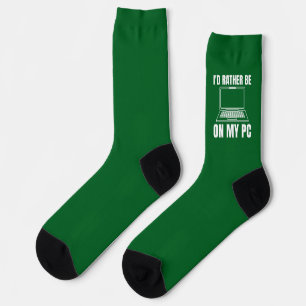 I'd Rather Be On My PC, Funny Gamer Gift Socks