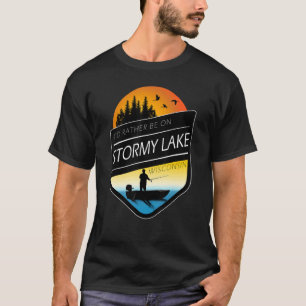 I'd Rather Be On Stormy Lake Wisconsin Fishing T-Shirt